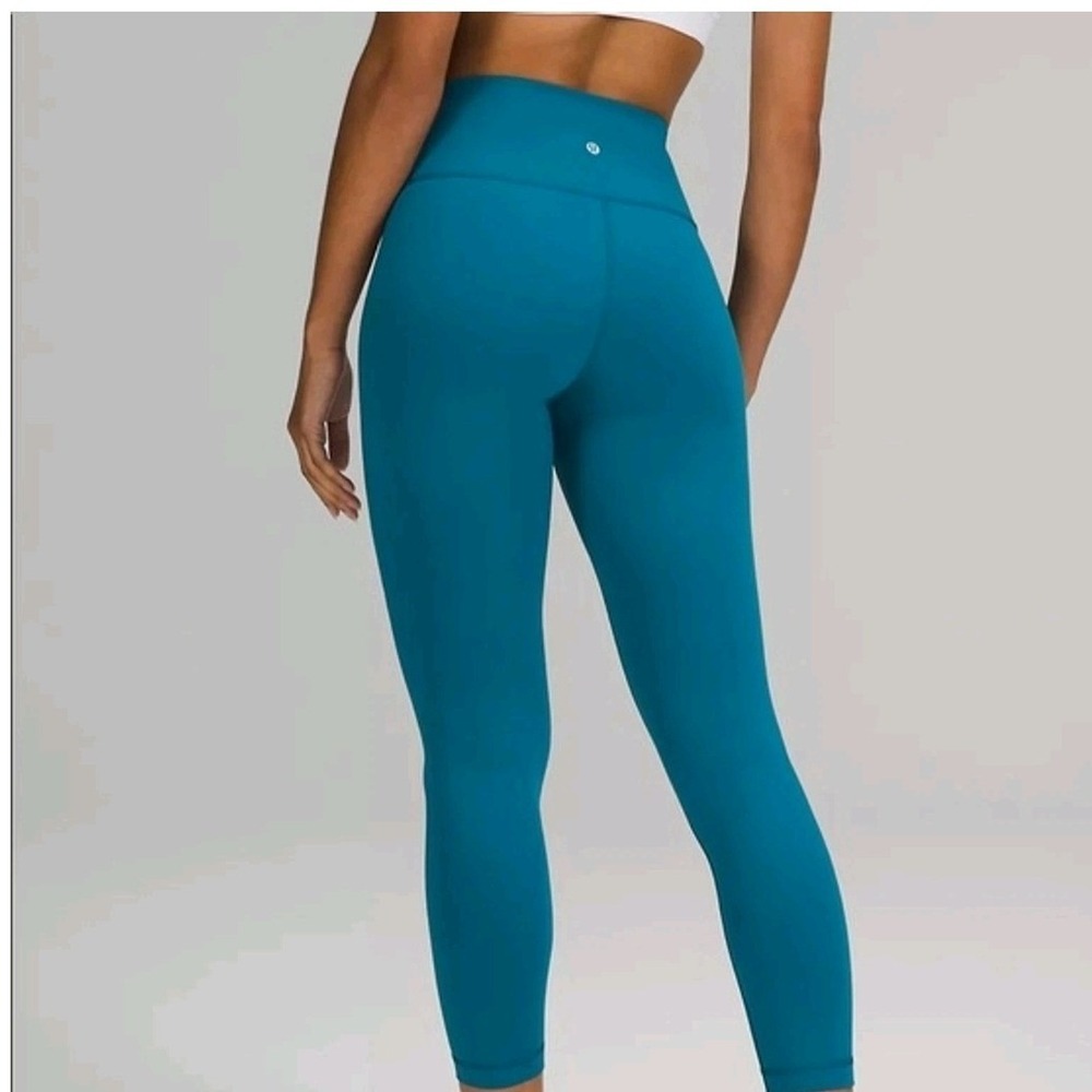 Lululemon Wunder Train High-Rise Tight 25 Teal Blue Leggings Size 20 LW5CQDS